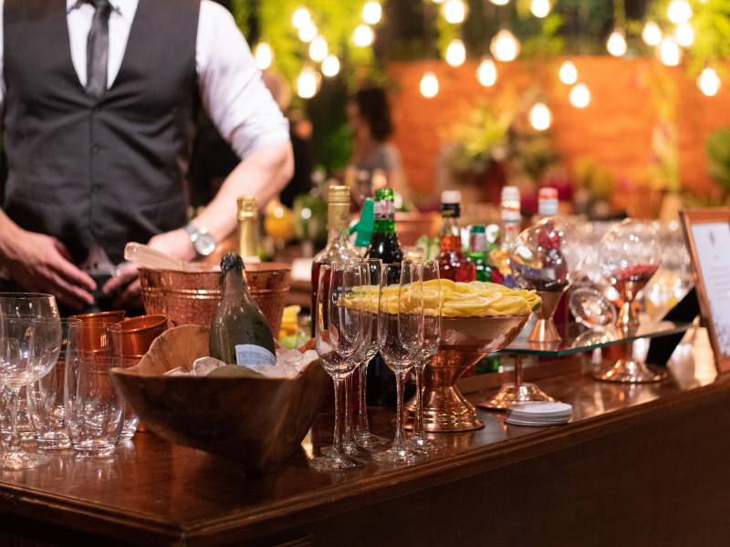 Wedding Celebration Bar Setup